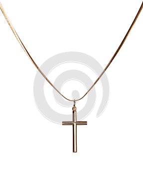 The Christian cross and gold chain