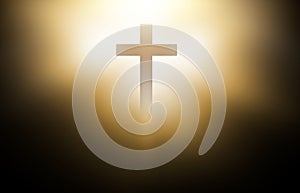 Christian cross Jesus symbol That appears with magic fantasy lighting for making beautiful illustrations.