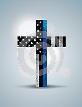 Christian Cross Law Enforcement Support Symbol