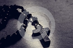 Christian cross necklace - spirituality concept