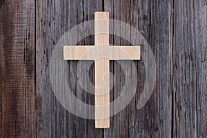 Christian cross old wood wooden background