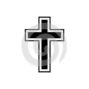 Christian cross outline icon isolated. Symbol, logo illustration for mobile concept and web design.