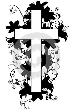 Christian cross and plant 21