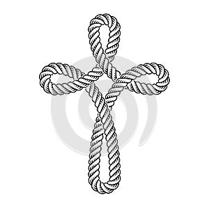 Christian cross rope symbol