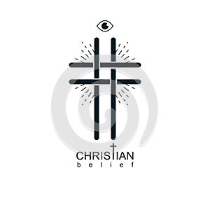 Christian Cross true belief vector religion symbol, Christianity