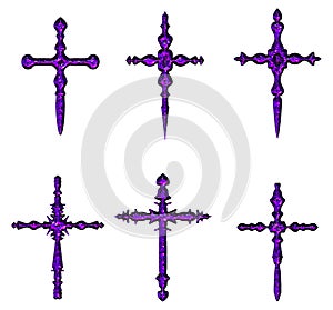 Christian crosses isolated in white background