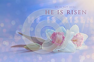 Christian Easter card. Jesus Christ resurrection, religious Easter concept