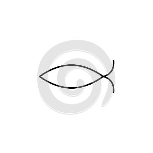 christian fish outline icon. Element of religion sign for mobile concept and web apps. Thin line christian fish outline icon can