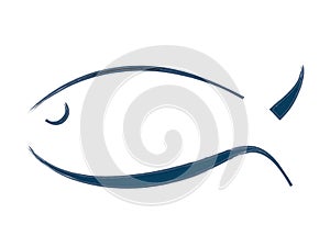 Christian fish symbol isolated. Religious sign