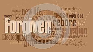 Christian forgiven word montage photo