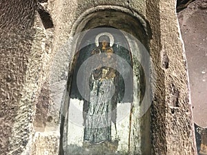 Christian frescoes at cave