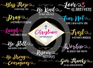 Christian Hand Lettering Vector Set