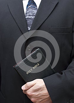 Christian Holding Holy Bible Good Book Religion