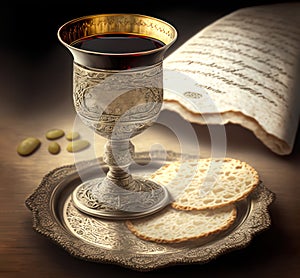 The Christian Holy Communion consists of unleavened bread, chalice wine, and other symbols that symbolize the sacrifice