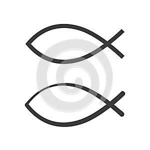 Christian ichthys or ichthus sign. Flat isolated Christian illustration