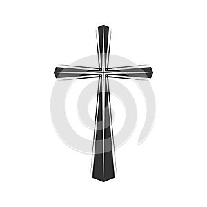 Christian illustration. Church logo. Cross of the Lord and Savior Jesus Christ, a symbol of crucifixion and salvation