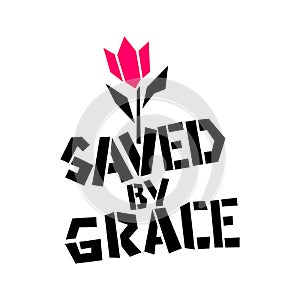 Christian illustration. Saved by Grace