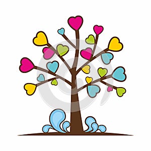 Christian illustration. The tree of eternal life and love