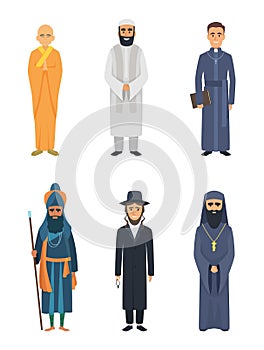 Christian, jewish and other different religion leaders photo