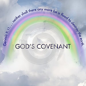 Christian Background God`s Covenant, Sky and Rainbow photo