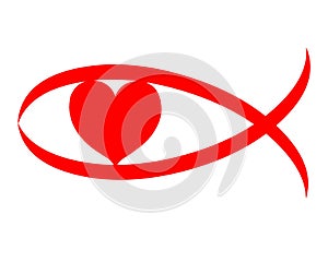 Christian love red heart sign symbol