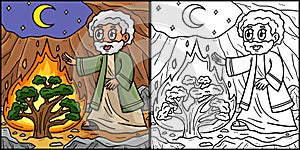 Christian Moses and the Burning Bush Illustration
