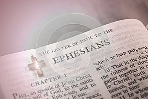 Christian Open Holybile Index Ephesians for background and inspiration photo