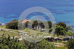 Christian, Orthodox church close-up Andros Island, Greece, Cyclades