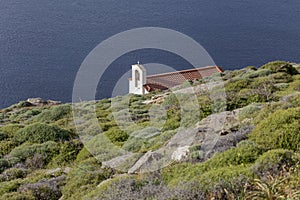 Christian, Orthodox church close-up Andros Island, Greece, Cyclades