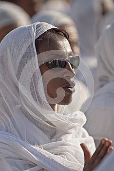 Christian Orthodox devotees singing, clapping