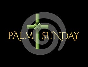 Christian Palm Sunday Cross Theme Illustration