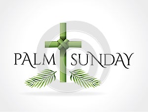 Christian Palm Sunday Cross Theme Illustration