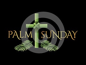 Christian Palm Sunday Cross Theme Illustration