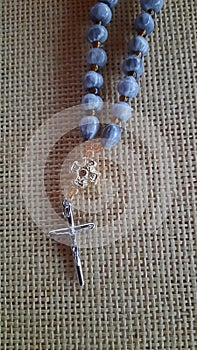 Christian prayer  rope  with  metal Jesus Christ metal cross.