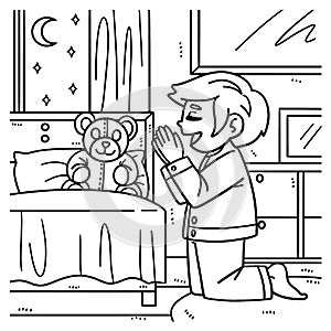 Christian Praying Child Coloring Page for Kids