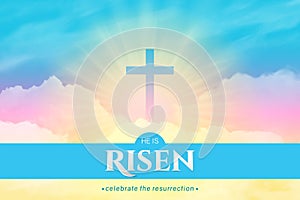 Christian religious design for Easter celebration. Rectangular horizontal banner