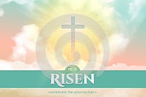 Christian religious design for Easter celebration. Rectangular horizontal vector