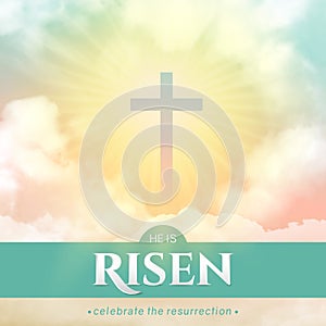 Christian religious design for Easter celebration. Rectangular vertical vector