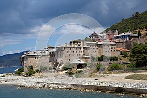 Christian shrine by the sea on Mount Athos