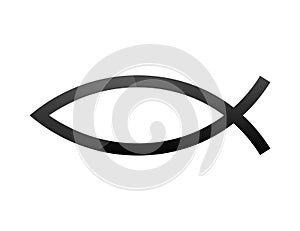 Christian symbol Ichthys, Jesus fish. Vector stock illustration.