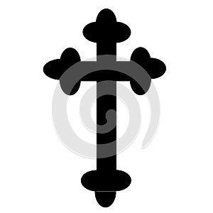 Christian symbol of truth or budded cross symbol with white background.