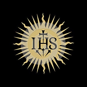 Christian symbols. Illustration of the Jesuit Order. The Society of Jesus is a religious order of the Catholic Church headquartere photo