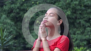 Christian Teen Girl Praying To God