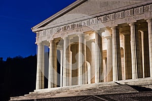 Christian temple by Antonio Canova. Roman and Greek religious architecture, building as pantheon and parthenon. Church in Italy.