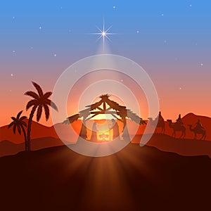 Christian theme with Christmas star