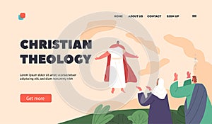 Christian Theology Landing Page Template. Ascension Of Jesus Moment When Jesus Christ Ascended Into Heaven