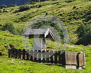 Christian wayside shrine in mountain area