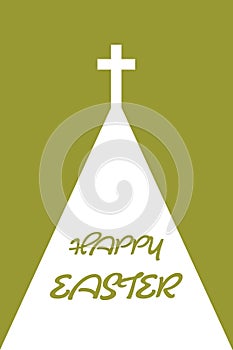 Christianity concept illustration. Cross and happy easter phrase.