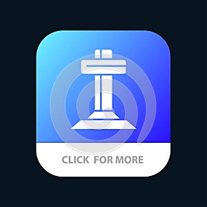 Christianity, cross, easter Mobile App Button. Android and IOS Glyph Version