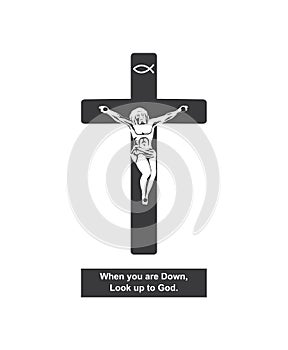 Christianity.  This illustration explain for Crucifix symbol.